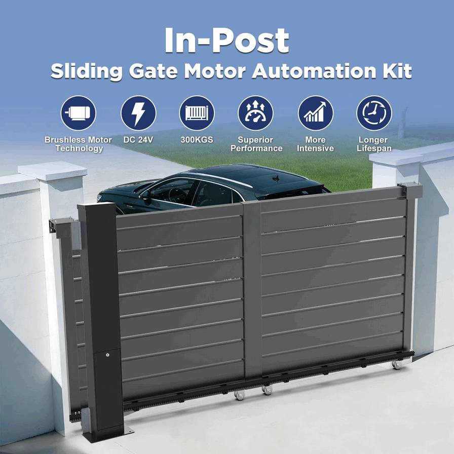 Kit de Motor para Portón Corredizo Automático Minimalista Moderno – Sistema Abridor Eléctrico Completo con Cremallera y Rieles para Automatización Residencial Contemporánea1