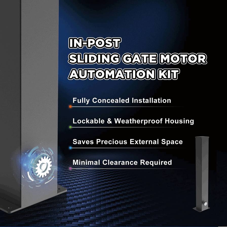 Kit de Motor para Portón Corredizo Industrial de Columna de 300 kg – Sistema Abridor Eléctrico de Servicio Pesado para Almacenes y Fábricas3