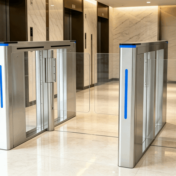 Molinete de Puerta Rápida Óptica de Doble Carril – Sistema de Ingreso Seguro de Control de Acceso Industrial para Fábricas y Centros de Fitness