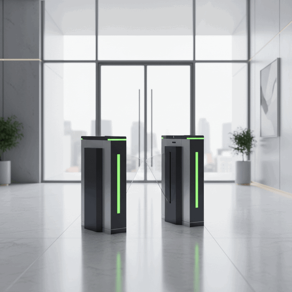 Barrera de Aletas Óptica Automática – Sistema de Control de Acceso Sin Contacto Motorizado con Lector de Tarjeta IC para Ingreso Seguro