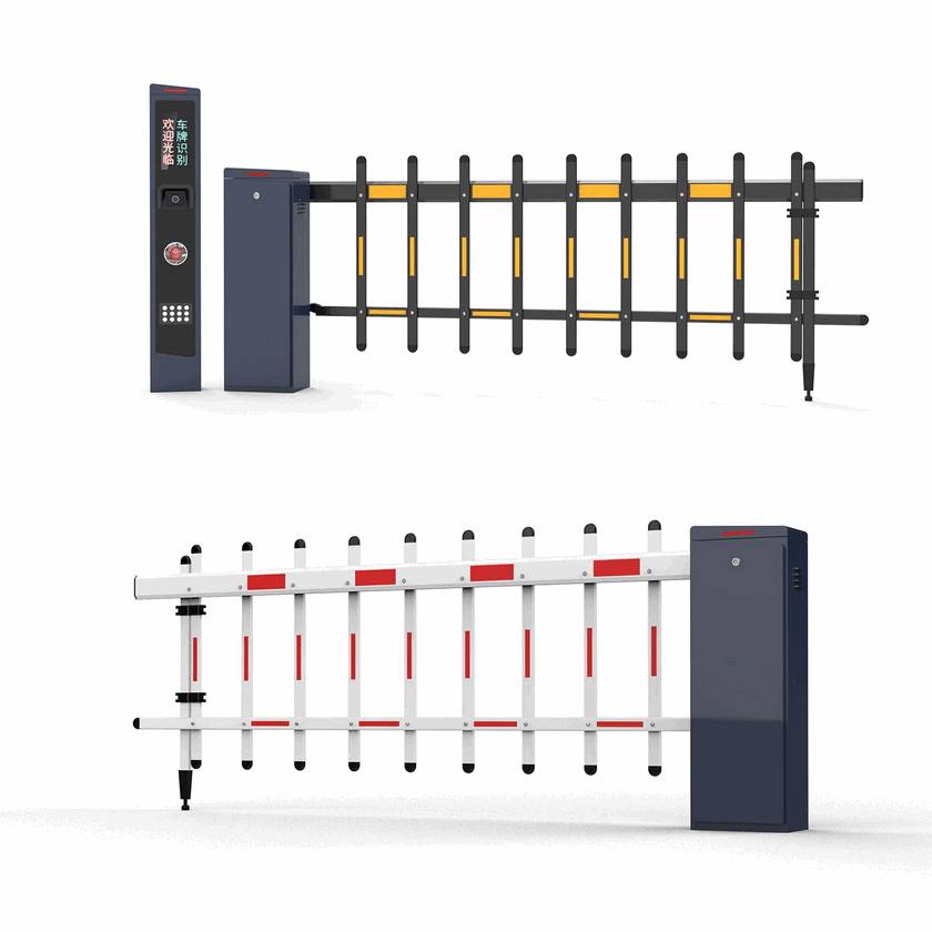 DC24V Low Voltage Vehicle Access Control Boom Gate with High Visibility LED Strip