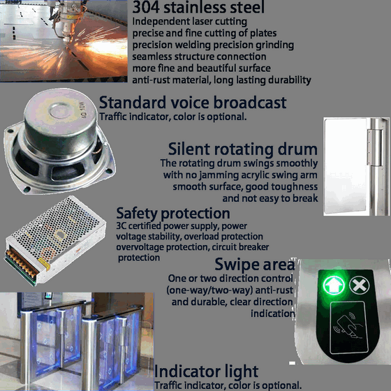 Anti-Collision RFID QR Code Swing Turnstile for Smart City Infrastructure Projects4