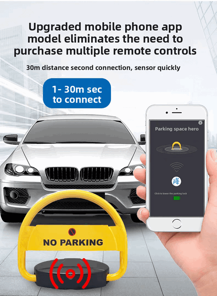 Bloqueador de Estacionamiento Inteligente Automático de Acero Inoxidable Moderno – Sistema Minimalista de Control de Acceso Vehicular y Gestión para Estacionamientos Comerciales Premium4